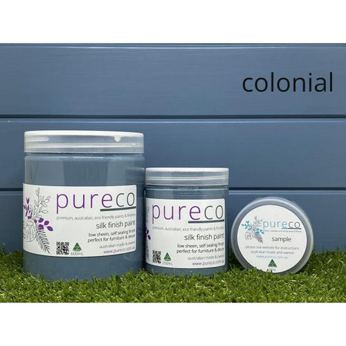 Pureco Silk Finish (Mineral) Paint - Colonial.  Pureco Mineral Paint and Finishes.  Mineral Paint.  Pureco Paints.  Mineral Paint Brisbane.  Furniture Paint.  Furniture Upcycling.
