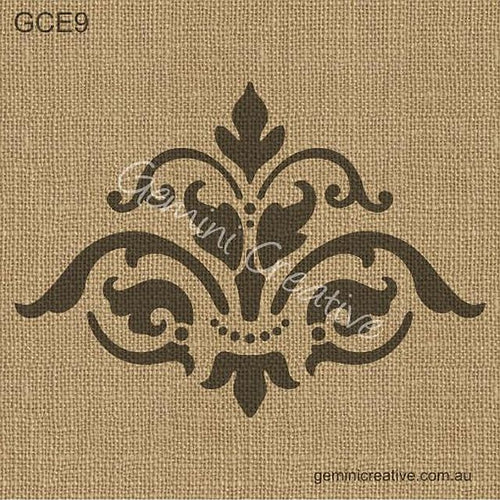 Gemini Creative Stencil - Motif 4 - French Swirls Stencil - perfect for furniture and mixed media projects  Cut image size 18cm wide x 12.8cm high Stencil sheet size 22cm wide x 17cm high