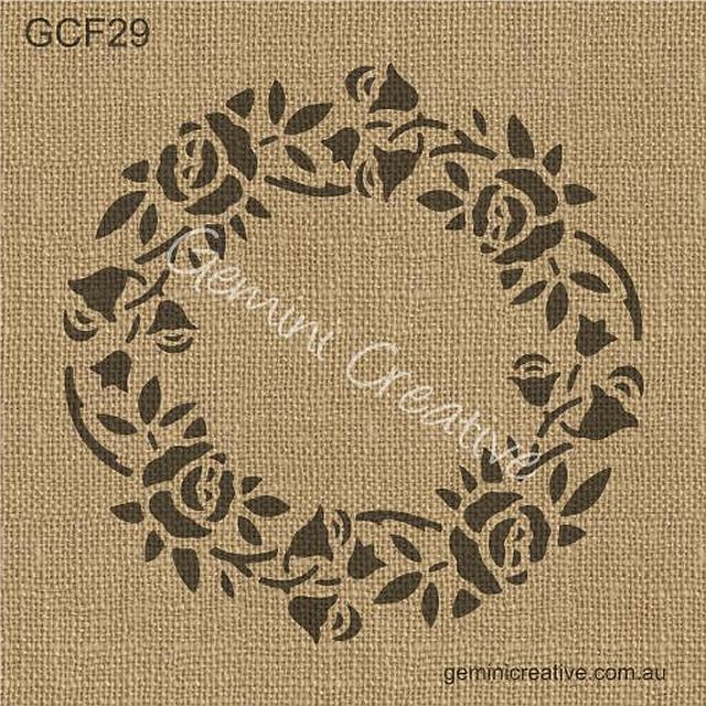 Gemini Creative Stencil - Rose Wreath  25cm wide  Reusable, flexible and easy to clean.