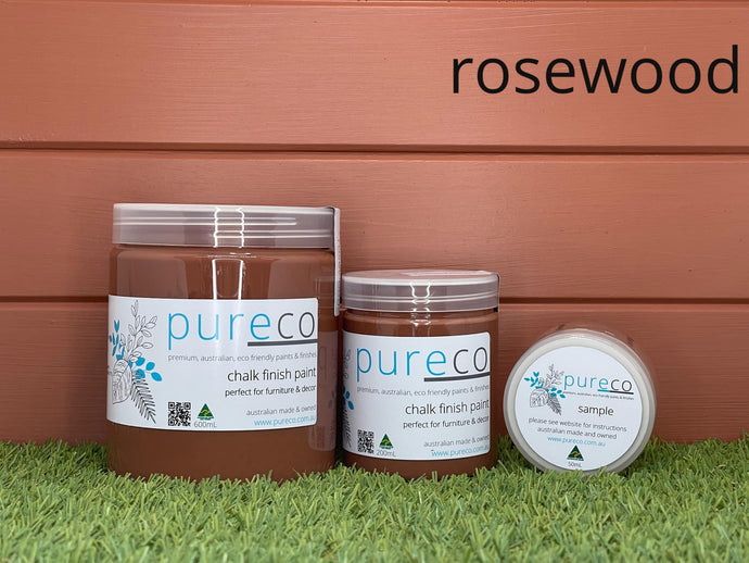 Pureco Paint. Furniture Paint. Chalk Paint. Chalk Paint Brisbane. Pureco Chalk Finish Paint.  Pureco Paint Stockist.  Rosewood.  Red Brown.