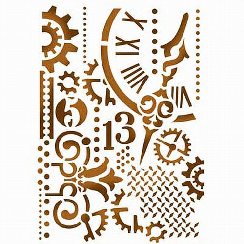 Stamperia Stencil - Gears and Hands 15 x 20 cm