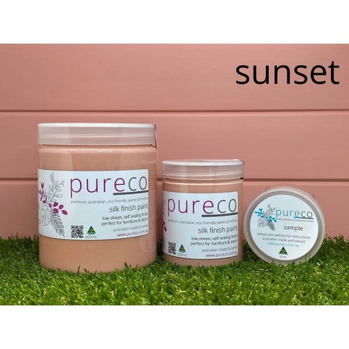 Pureco Silk Finish (Mineral) Paint - Sunset.  Pureco Mineral Paint and Finishes.  Mineral Paint.  Pureco Paints.  Mineral Paint Brisbane.  Furniture Paint.  Furniture Upcycling.