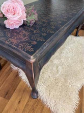 Load image into Gallery viewer, Solid Timber Coffee Table - French &amp; Vintage Feels approximately 44cm high x 50cm deep x 1m long.  Upcycled Pieces.  Shabby Chic.  Chalk Painted Pieces.  Upcycled furniture.  Recreated furniture.  Hand painted furniture Brisbane.
